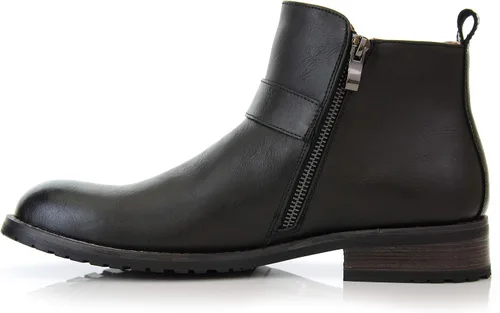 Vista 4 de Ferro Aldo Botas de motocicleta con cremallera y hebilla para hombre casual para hombre