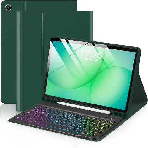 Vista 16 de Funda EAMPANG con teclado ratón para Samsung Galaxy Tab A9 Plus de 11 pulgadas (SM-X210/X215/X216/X218), teclado magnético desmontable USB-C