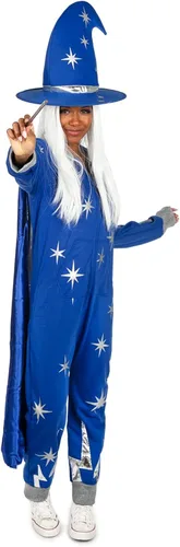 Vista 3 de Tipsy Elves Mono de disfraz para mujer disfraz de mago con capa y barba incluidos