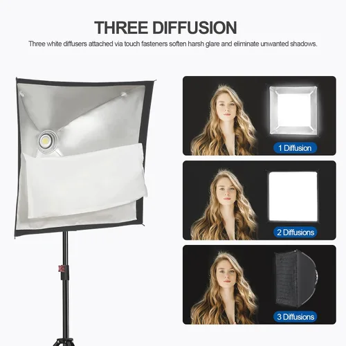 Vista 7 de WELLMAKING Caja de luz rectangular de 23.6 x 35.4 in/23.6 x 35.4 pulgadas, caja suave de estudio con difusores/rejilla de panal/bolsa, compatible