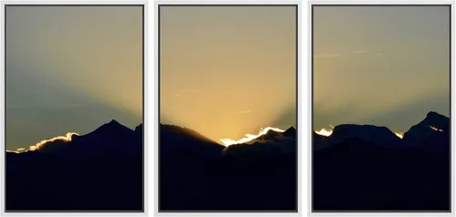Vista 88 de SIGNWIN Lienzo enmarcado para pared, juego de arte nublado de tormenta, cielo, bosque otoñal, árboles, rústico, naturaleza, fotografía, realismo