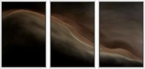 Vista 209 de SIGNFORD - Set de obras de arte en lienzo enmarcado para pared, ilustraciones abstractas de neblina del desierto en tonos neutros beige y marrón