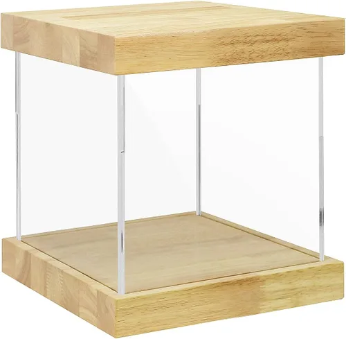 Vista 12 de Vitrina de acrílico transparente para trofeos, coleccionables, caja de exhibición de cubo de montaje, soporte de protección a prueba de polvo