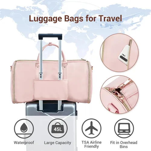 Vista 7 de Bolsas de ropa para viajes para mujer, Rosado, Lindo