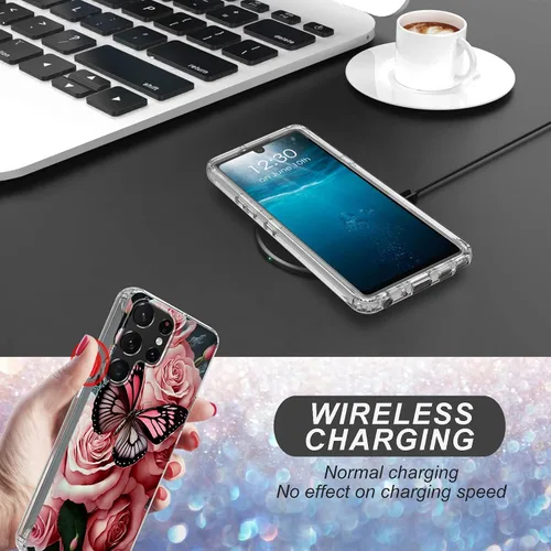 Vista 5 de Funda para Samsung Galaxy S23 Ultra Galaxy S23 Ultra Clear Case Dual Layer Transparente Soft TPU Hard PC Funda a prueba de golpes