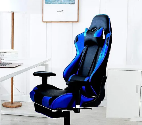 Vista 4 de Home Ergonomic Office Chair Ergonomic Computer Chair with Adjustable Height,Gaming Chair,High Back Adjustable Swivel Video Game Chair with Footrest