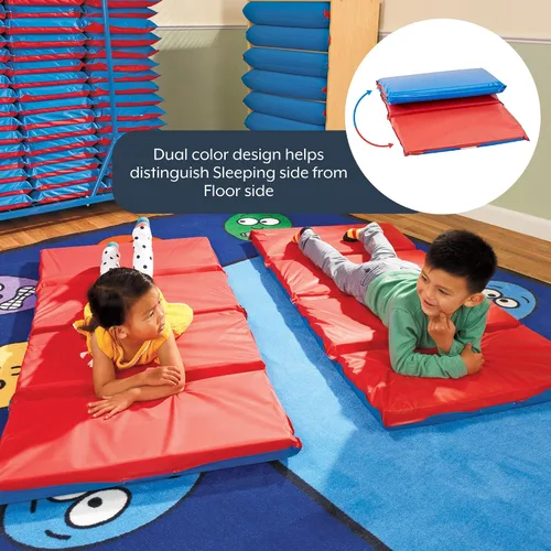 Vista 4 de Children's Factory Alfombrillas para siesta de 1 pulgada de grosor para niños pequeños para preescolares y guarderías, cómoda y suave, almohadilla
