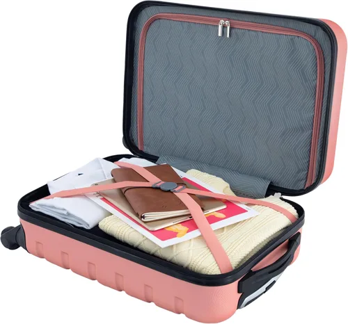 Vista 5 de Travelers Club Harper Luggage, oro rosa, equipaje de mano de 20 pulgadas