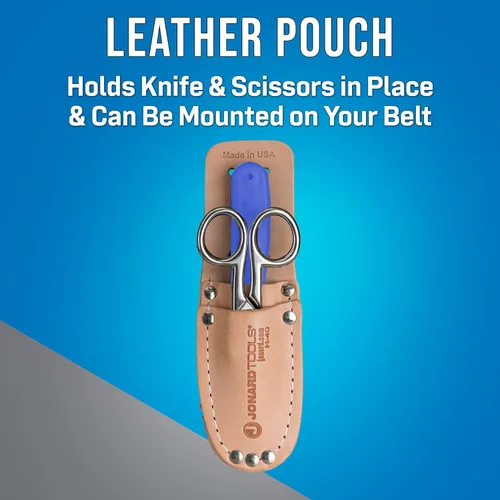 Vista 4 de Jonard Tools TK-400 Kit de empalmadoras de 3 piezas con cuchillo de empalme incluido, tijeras de electricista y bolsa de cuero
