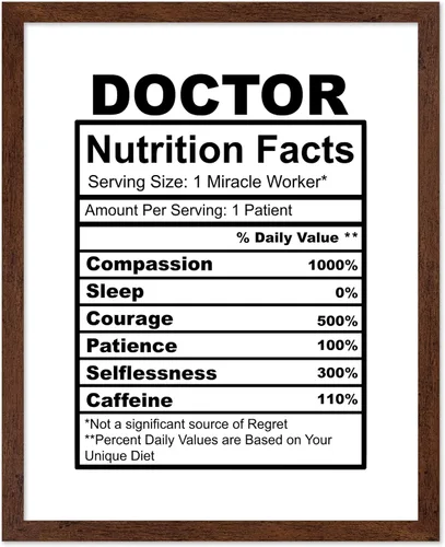 Vista 20 de Poster Master Póster de Etiqueta - Impresión Divertida Retro - Regalo para Médico, Amigo - Datos Nutricionales del Doctor, MD, Médico, Apreciación