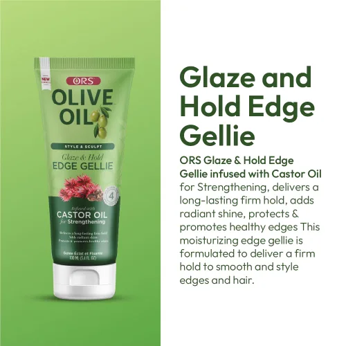 Vista 4 de ORS Style & Sculpt Edge Gellie con aceite de ricino para fortalecer 3.5 onzas