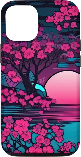 Vista 28 de Synthwave Cherry Blossoms Case for iPhone 17