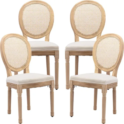 Vista 47 de ODUSE-DAILY French Country - Juego de 2 sillas de comedor de color caramelo, sillas de cocina y comedor, sillas de cocina de piel sintética, Ámbar