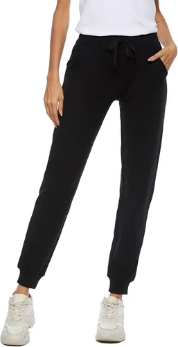 Vista 2 de AvaCostume Pantalones deportivos de algodón elástico para mujer con bolsillos