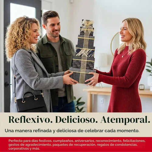 Vista 2 de Broadway Basketeers Cesta de regalo de comida gourmet, 6 cajas de torre para cumpleaños, caja de aperitivos curada, golosinas dulces y saladas