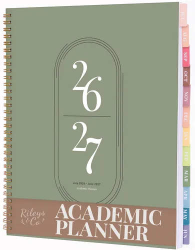 Vista 21 de Rileys - Agenda académica 2026-2027, agenda diaria, semanal y mensual, julio de 2026 a junio de 2027, páginas de notas para estudiantes