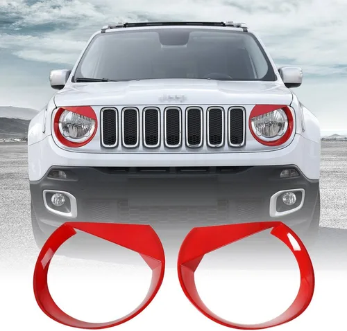 Vista 6 de Angry Bird Front Headlight Bezels Trim Cover for Jeep Renegade 2015 2016 2017 2018 (Black)