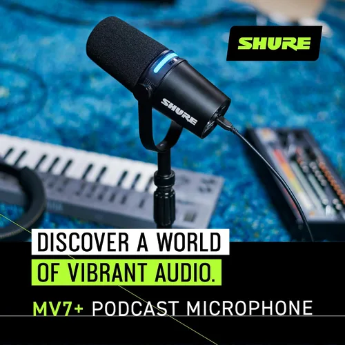 Vista 13 de Shure MV7+ - Micrófono dinámico para podcast con soporte, certificado OBS, audio mejorado, panel LED, salidas USB-C y XLR, modo de nivel automático
