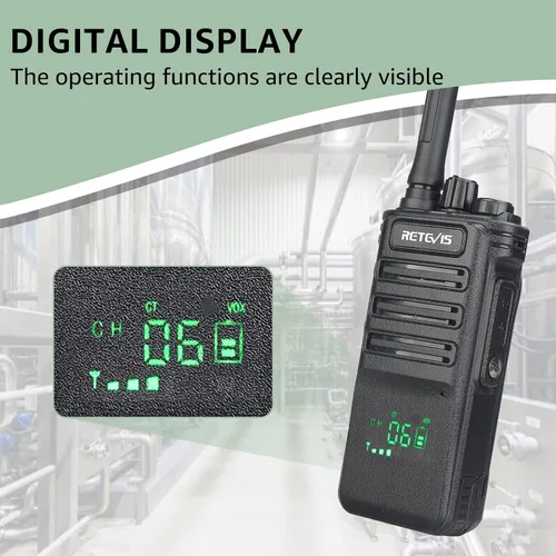 Vista 5 de Retevis RB89 Radio de 2 vías de largo alcance, Walkie Talkie de alta resistencia, inalámbrico, alta potencia, 700,000 pies cuadrados/50 pisos