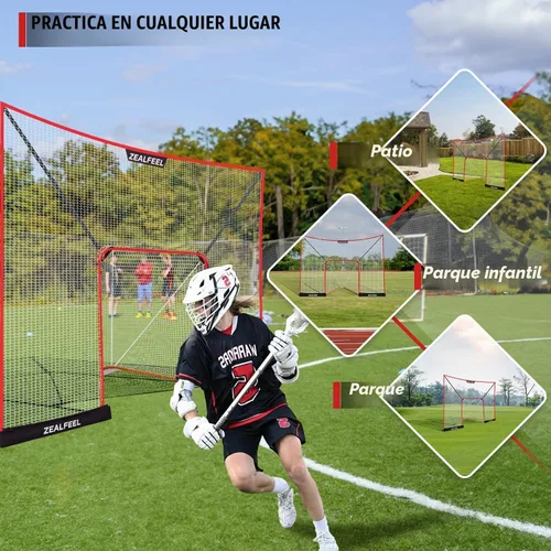 Vista 8 de ZEALFEEL Lacrosse Backstop Net 14x10FT, Extra-Large Shooting Coverage