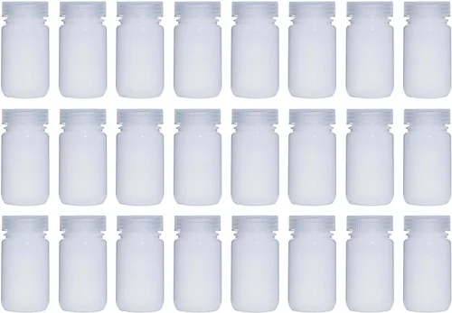 Vista 9 de Botellas de reactivo de 60 ml 2 oz de naturaleza de boca ancha de HDPE con tapas de PP Paquete de 50