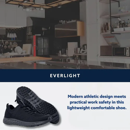 Vista 13 de Shoes for Crews Everlight - Zapatos de trabajo antideslizantes para hombre, calzado de trabajo y seguridad, zapatos de trabajo transpirables
