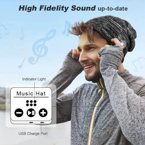 Vista 3 de HIGHEVER Bluetooth Hat - Stocking Stuffers Gifts for Men Women