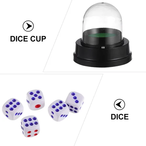 Vista 7 de Toddmomy Juego de dados automáticos de la suerte, juego de dados eléctricos con 5 dados para juegos de fiesta KTV Pub Bar Party Gam, sin batería