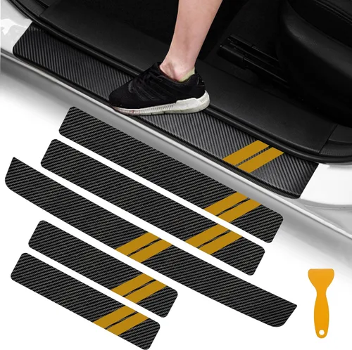 Vista 11 de YOSRTER 4 calcomanías decorativas para umbral de puerta, para Dodge Charger Challenger Durango Journey, ajuste universal para todos los autos Dodge