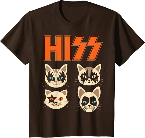 Vista 32 de Camiseta Hiss Funny Cats Kittens Rock Rockin, Negro