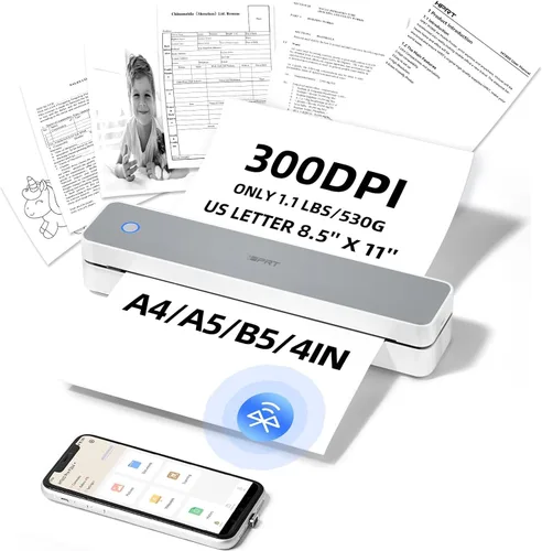 Vista 11 de iDPRT Impresora portátil inalámbrica para viajes, 300 DPI sin tinta, térmica, pequeña impresora para uso doméstico, oficina, vehículos, impresora
