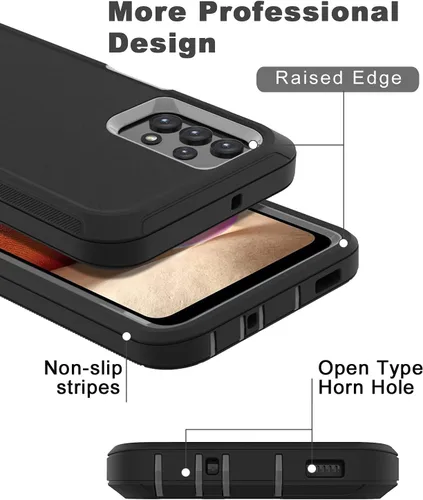Vista 3 de Para Samsung Galaxy A32 5G Caso,Funda a prueba de golpes a prueba de polvo para iPhone Samsung Galaxy A32 5G (negro)
