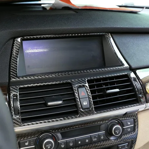 Vista 4 de Ajuste para BMW X5 X6 E70 E71 2008-2013 Función de ajuste de consola central Adhesivo decorativo de panel + Navegación y salida de aire, adhesivo