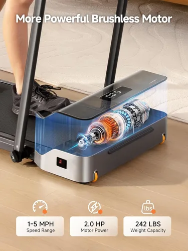 Vista 3 de WalkingPad Foldable Walking Pad with Handle Bar, Treadmill for Home Office, Under Desk Treadmill with Adaptive Speed Control, Compact Design for
