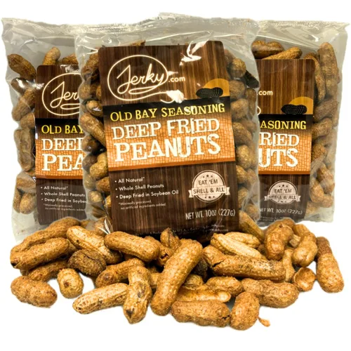 Vista 12 de Jerky.com Paquete de 3 muestras de cacahuetes fritos en cáscara, sabores gourmet que incluyen salado, ajo asado, picante picante, cacahuetes