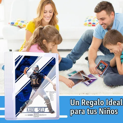 Vista 7 de 32 unidades de carga superior para tarjetas, JIQEZNL fundas duras de 35 puntos, fundas de 3" x 4" de plástico duro, fundas para tarjetas