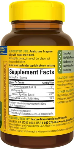 Vista 8 de Nature Made Suplemento de arándano de 500 mg con vitamina C para apoyo inmunológico y antioxidante, mezcla de arándanos para la salud del tracto
