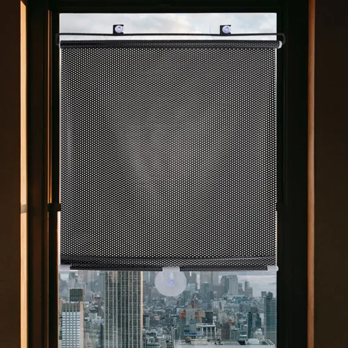 Vista 8 de Hemoton - Persianas enrollables opacas con ventosas, 49.21 x 15.74 pulgadas Persiana de ventana sin clavos para privacidad, control de luz