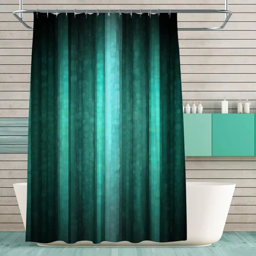 Vista 10 de Gibelle Cortina de ducha pequeña de 36 x 72 pulgadas, juego estrecho medio negro y gris, tela moderna abstracta para baño, textura de vidrio fresco