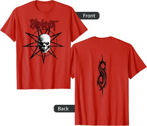 Vista 22 de Slipknot Skull playera Estrella, hombre 2XL, Jaspeado oscuro Asfalto