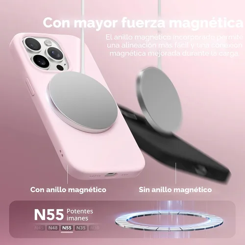Vista 2 de GONEZ Funda magnética para iPhone 15 Pro, compatible con MagSafe, [protector de pantalla + protector de lente de cámara], funda protectora