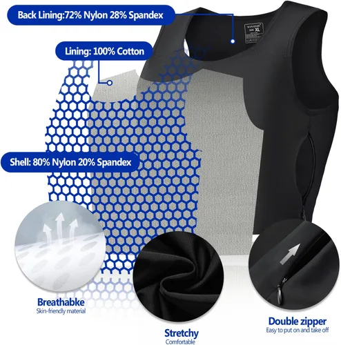 Vista 2 de Wonababi Chest Binder Corsets, Flat Pro Trans Binder with Both Side Zipper