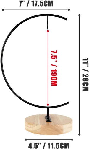 Vista 5 de CXLE Soporte de exhibición de adornos, soporte de adorno de hierro para colgar globo de vidrio para plantas de aire, terrario, bola de bruja, adorno