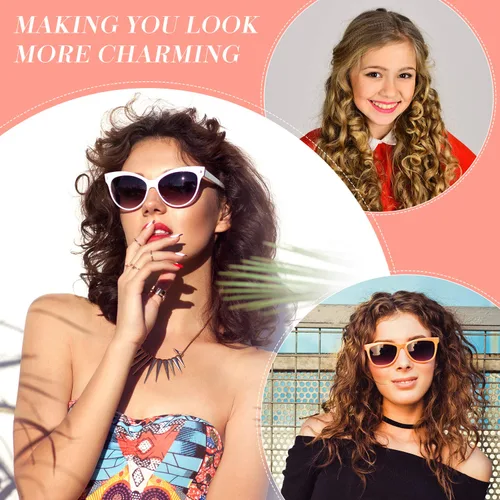 Vista 6 de WILLBOND 48 piezas de varillas de plástico rosa permanente larga variedad para el cabello Perm Rods Hair Curling Roller Accesorios para mujeres