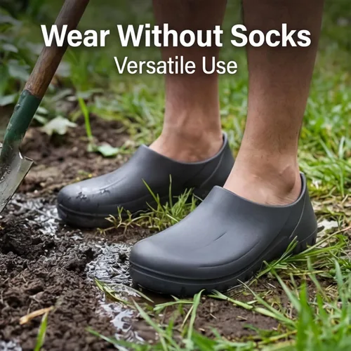 Vista 7 de FLIOZY Zuecos de trabajo antideslizantes para hombres y mujeres, zapatos de chef de EVA impermeables, zapatos de cocina y enfermería