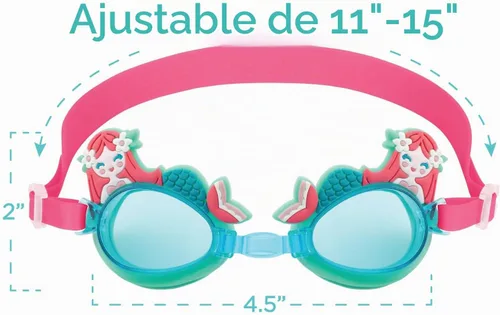 Vista 3 de Stephen Joseph Kids' Swim Goggles with Adjustable Strap Anti Fog Waterproof Swimming Pool Beach Goggles Axolotl