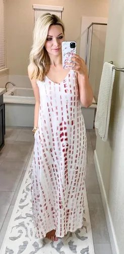 Vista 4 de Supnier - Vestido de verano largo para mujer, diseño con tirantes delgados, bolsillos, estampado floral, uso informal, estilo bohemio