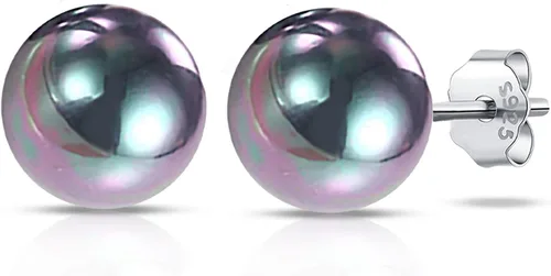 Vista 11 de Aretes de tuerca para mujer, aretes de perlas negras para mujer, hipoalergénicos, clásicos, redondos, regalo para madre, esposa, novia, día de San