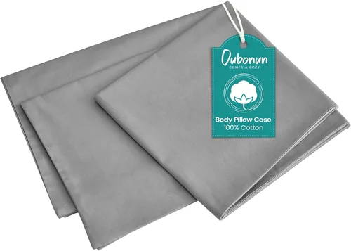 Vista 10 de Oubonun Funda de almohada corporal 100% algodón - 800 hilos/21x54, absorbente de humedad y transpirable, funda de almohada corporal de hotel premium