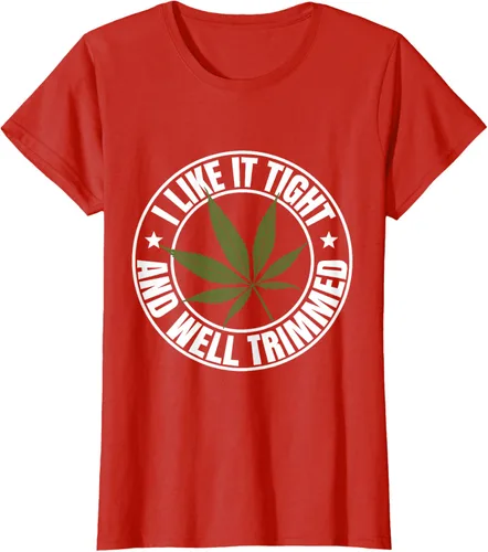 Vista 52 de Weed Cannabis Medical Marihuana I Like It Camiseta ajustada y recortada, Negro, S